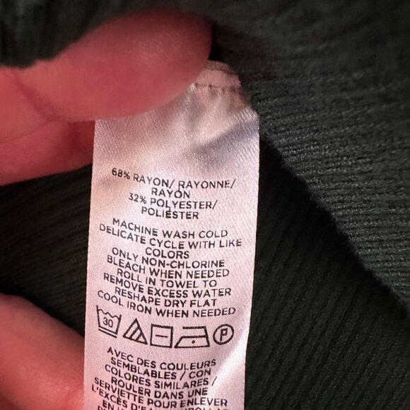 Ann Taylor LOFT Dark Green Mock Neck Sweater Dress XL Midi Maxi - Picture 5 of 7